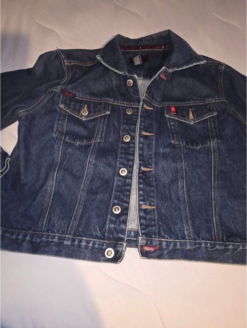 Vintage Y2K U.S. Polo Assn. Denim Trucker Jacket Mens Blue Jean 2XL